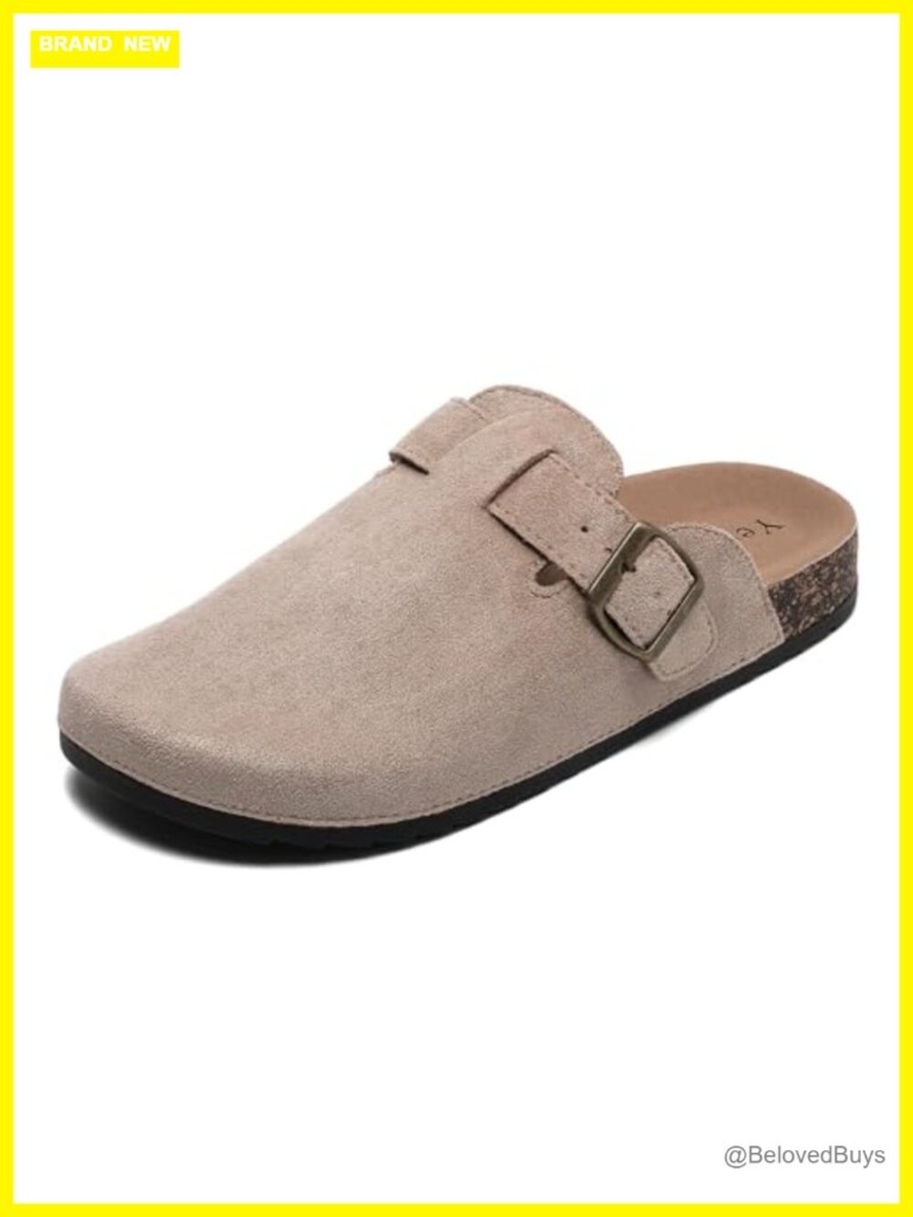 Suede Clogs Cork Footbed Leather Mules Slip On Shoes